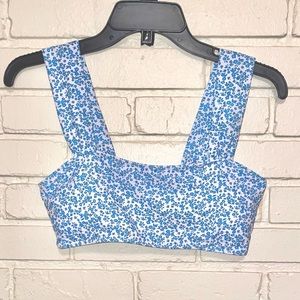 Floral blue and white bikini